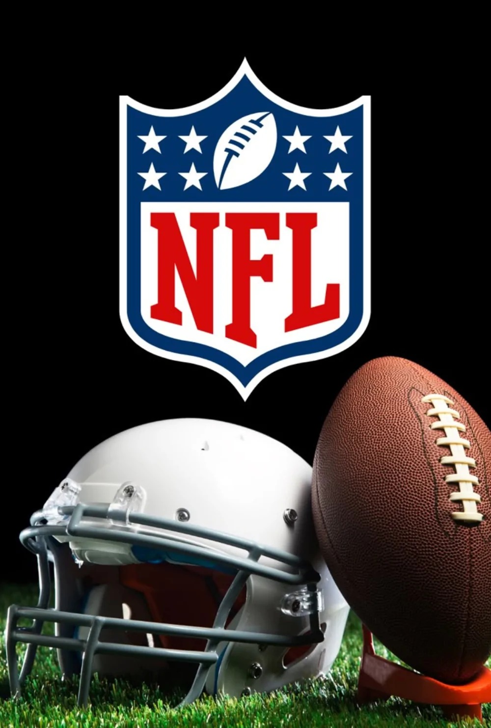 NHL logo with various team logos on ice background